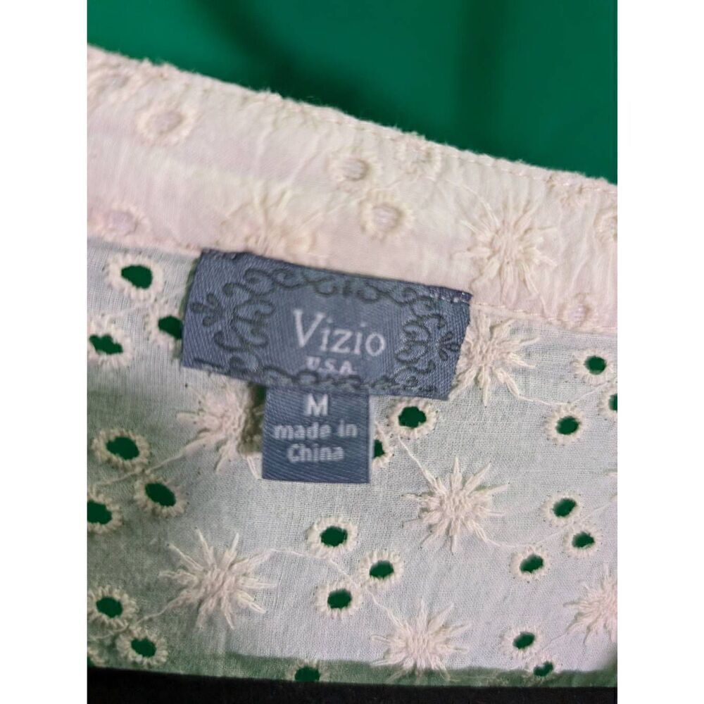 Vizio Cream Lace Short Sleeve V-Neck Dress Women's Medium - Picture 2 of 7